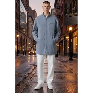 Five Four FF.LA Mens 2XL Blue Grey Lightweight Mock‎ Neck Zip Car Jacket MINT